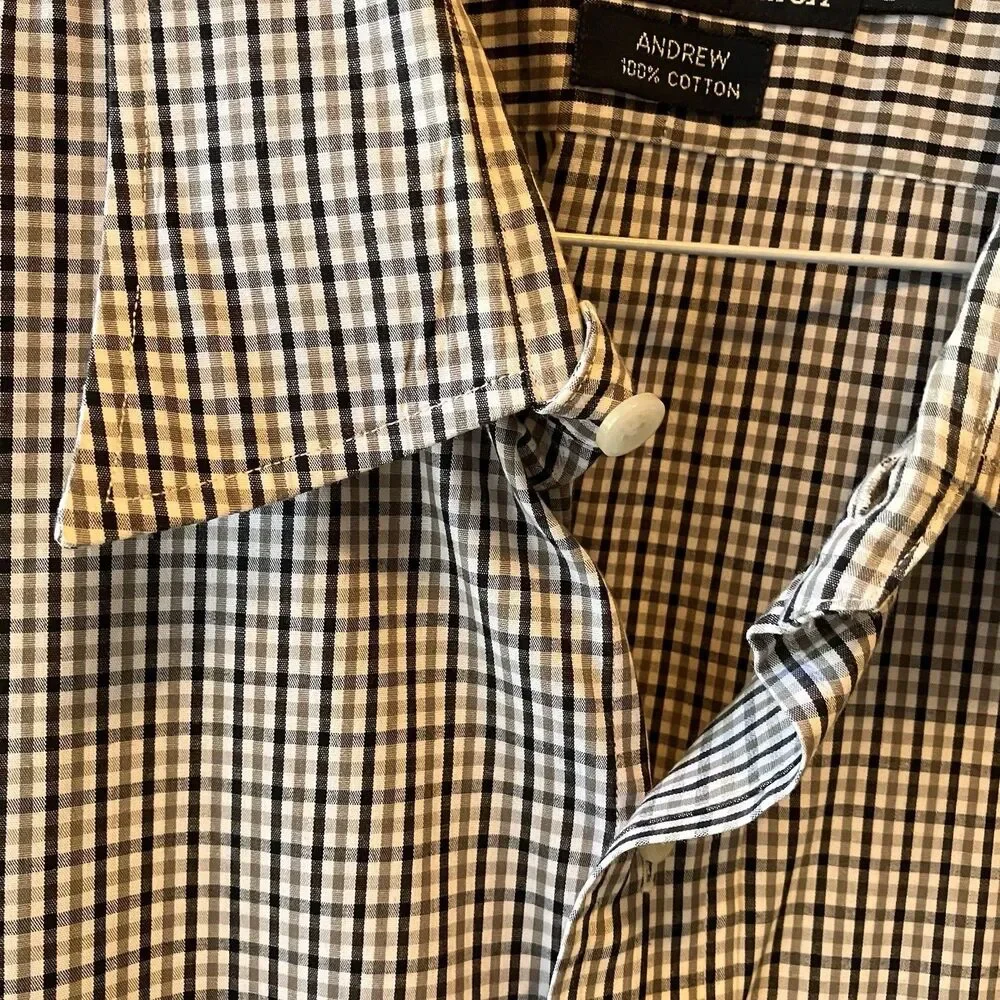 Vintage Polo‎ Ralph Lauren Andrew Checked Dress Shirt Men's 17 34/35 EUC